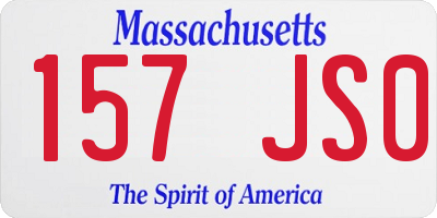 MA license plate 157JS0