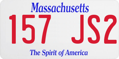 MA license plate 157JS2