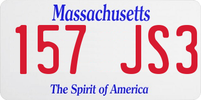 MA license plate 157JS3