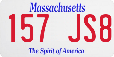 MA license plate 157JS8