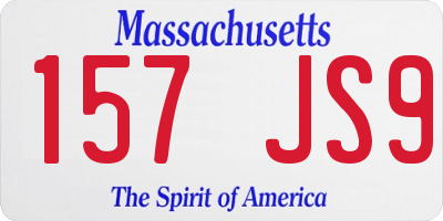 MA license plate 157JS9