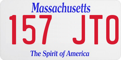 MA license plate 157JT0