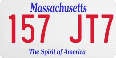 MA license plate 157JT7