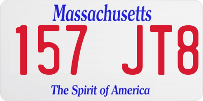 MA license plate 157JT8