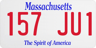 MA license plate 157JU1