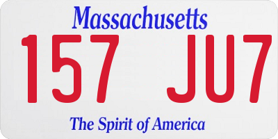 MA license plate 157JU7