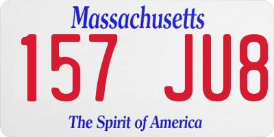 MA license plate 157JU8