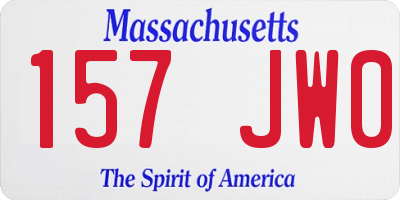 MA license plate 157JW0
