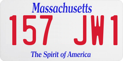 MA license plate 157JW1