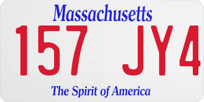 MA license plate 157JY4