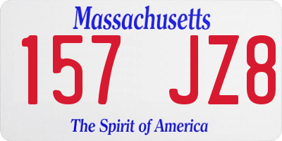 MA license plate 157JZ8