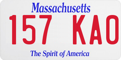 MA license plate 157KA0