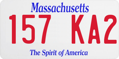 MA license plate 157KA2