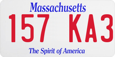 MA license plate 157KA3