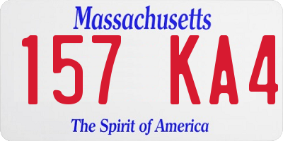 MA license plate 157KA4