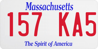 MA license plate 157KA5