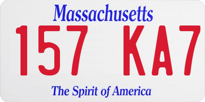 MA license plate 157KA7