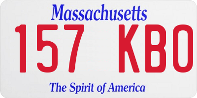 MA license plate 157KB0