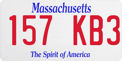 MA license plate 157KB3