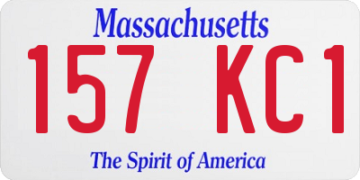 MA license plate 157KC1