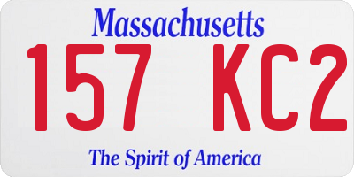 MA license plate 157KC2