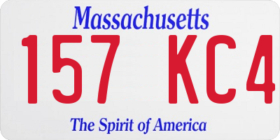 MA license plate 157KC4