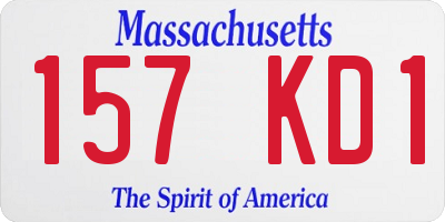 MA license plate 157KD1