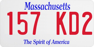 MA license plate 157KD2