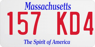MA license plate 157KD4