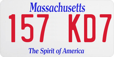 MA license plate 157KD7