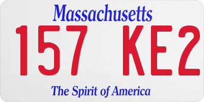MA license plate 157KE2