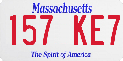 MA license plate 157KE7