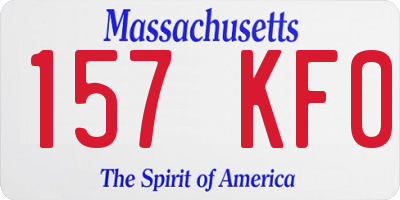 MA license plate 157KF0