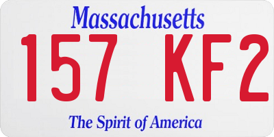 MA license plate 157KF2