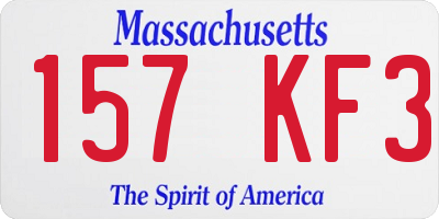 MA license plate 157KF3