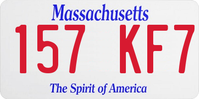 MA license plate 157KF7