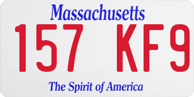 MA license plate 157KF9