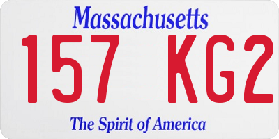 MA license plate 157KG2
