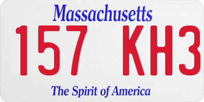 MA license plate 157KH3