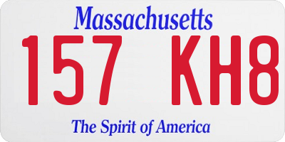 MA license plate 157KH8