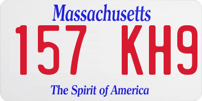 MA license plate 157KH9