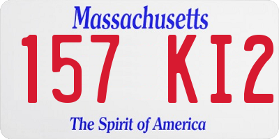 MA license plate 157KI2