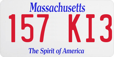 MA license plate 157KI3
