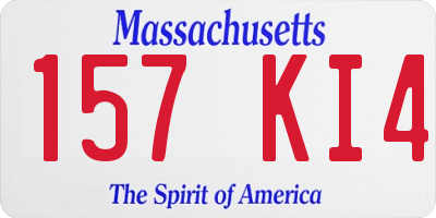 MA license plate 157KI4