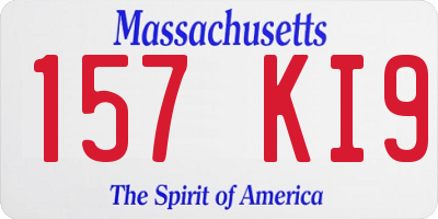 MA license plate 157KI9