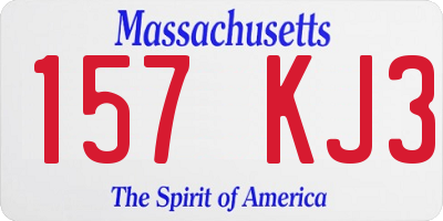 MA license plate 157KJ3