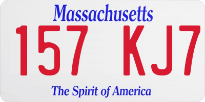 MA license plate 157KJ7
