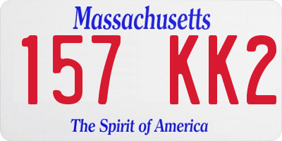 MA license plate 157KK2