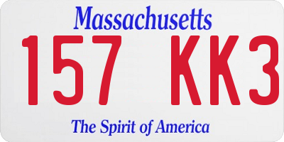 MA license plate 157KK3