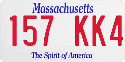 MA license plate 157KK4